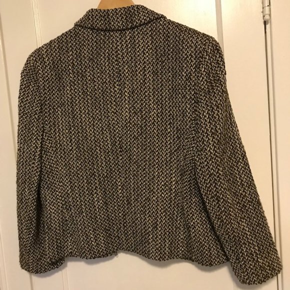 Brown & White Tweed Lined Blazer/Jacket, Jones New York - Picture 4 of 4